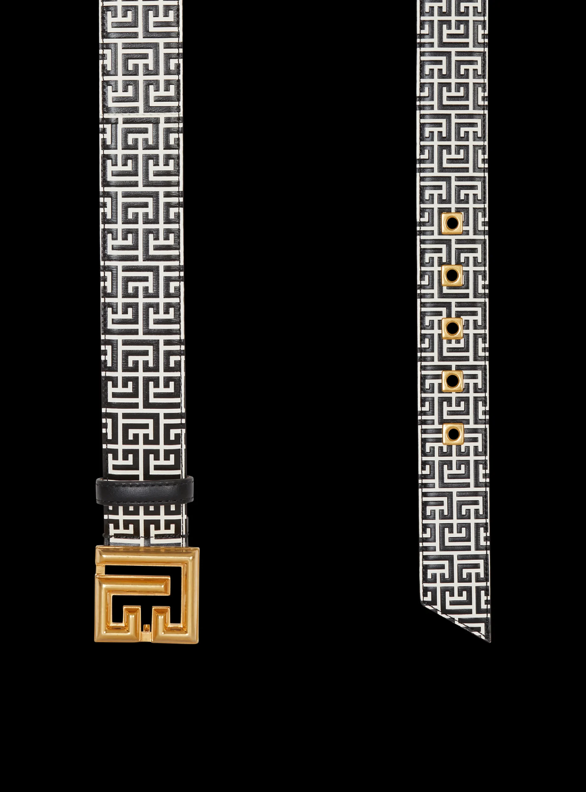 Calfskin PB Belt Embossed With The PB Labyrinth Monogram-Balmain Shop