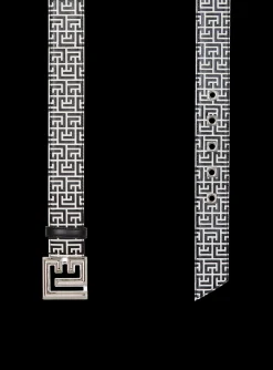 Calfskin PB Belt Embossed With The PB Labyrinth Monogram-Balmain Store