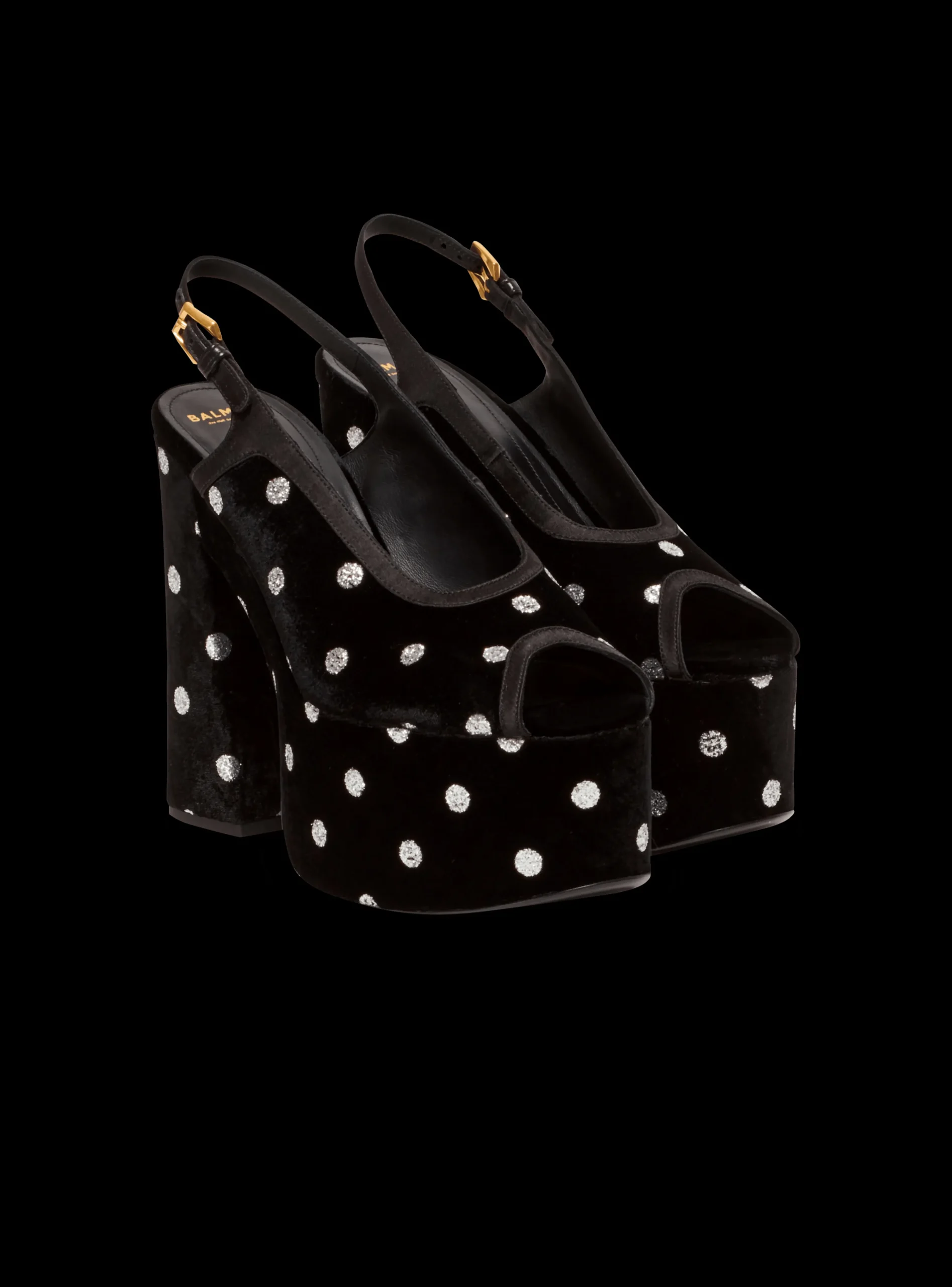 Cam Sandals In Velvet With Polka Dots-Balmain New