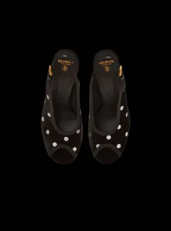 Cam Sandals In Velvet With Polka Dots-Balmain New