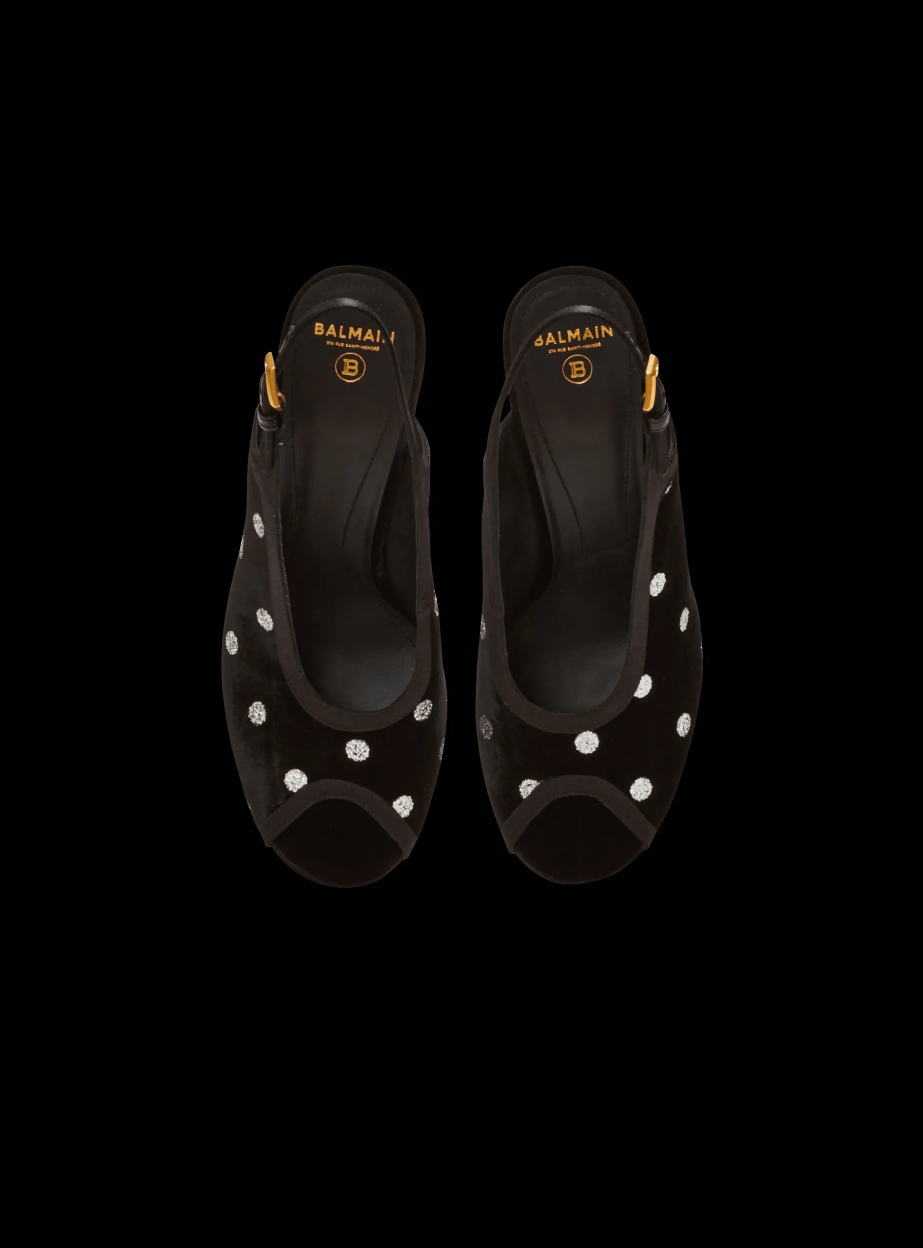 Cam Sandals In Velvet With Polka Dots-Balmain New
