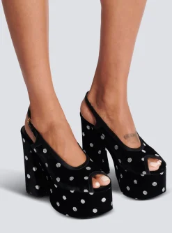 Cam Sandals In Velvet With Polka Dots-Balmain New
