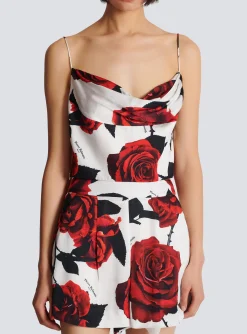 Cami Top With Roses Print-Balmain Cheap