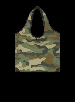 Camouflage Canvas B-Army Grocery Bag With Vintage Logo-Balmain Cheap