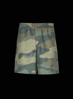 Camouflage Monogrammed Shantung Shorts-Balmain Flash Sale