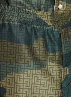 Camouflage Monogrammed Shantung Shorts-Balmain Flash Sale