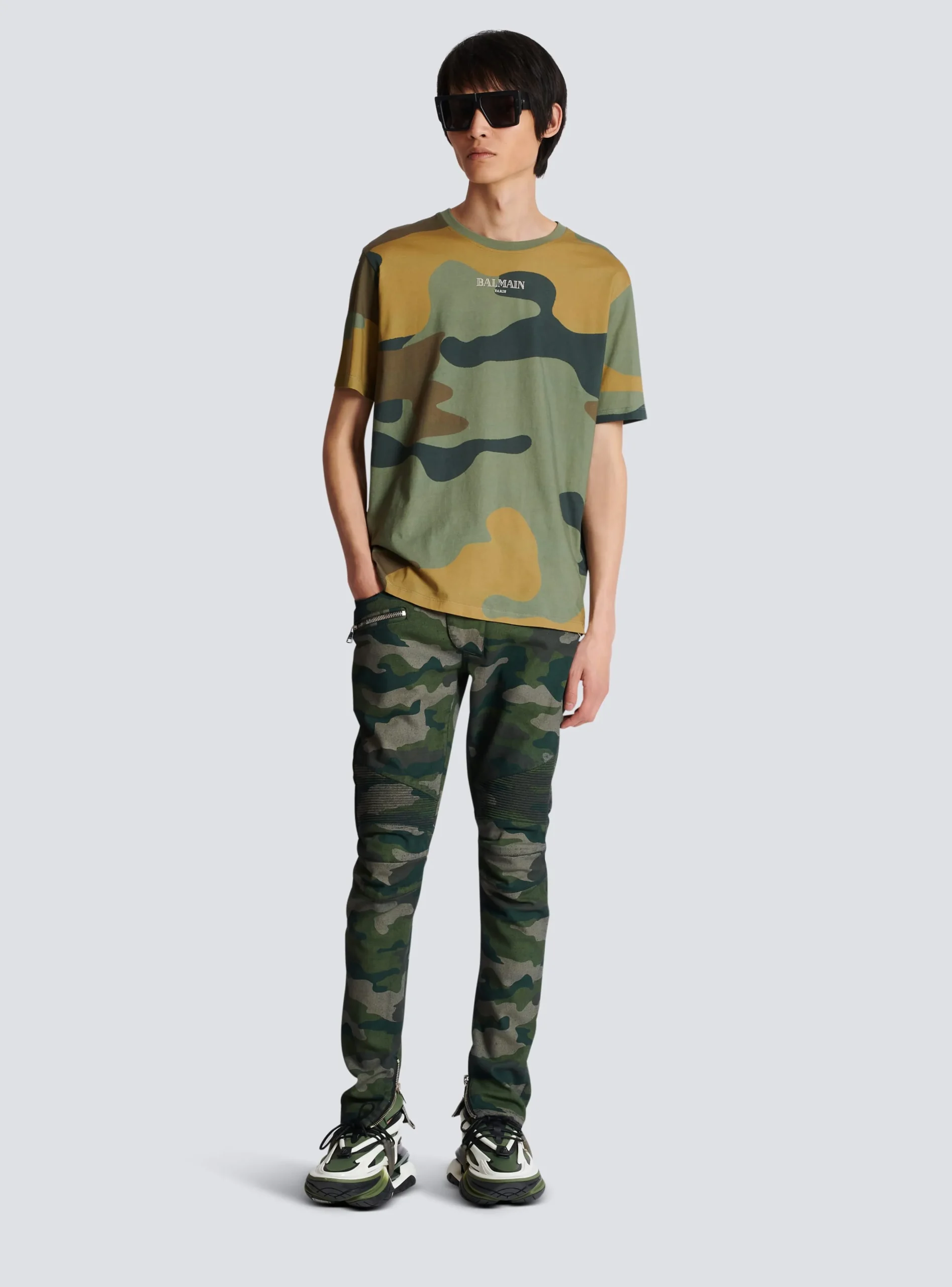 Camouflage Vintage T-shirt-Balmain Cheap