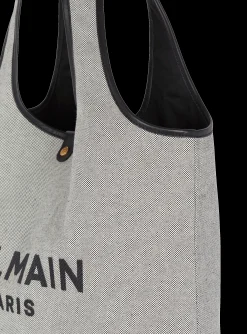 Canvas And Leather B-army Grocery Bag-Balmain Clearance