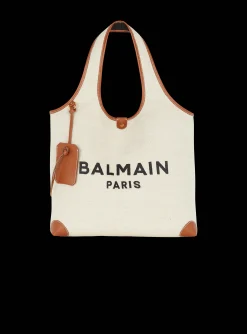 Canvas And Leather B-army Grocery Bag-Balmain Shop