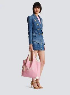 Canvas And Leather B-army Grocery Bag-Balmain Sale