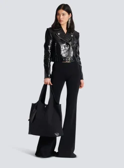 Canvas And Leather Grocery Bag-Balmain Clearance