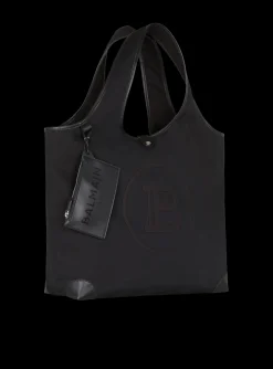 Canvas And Leather Grocery Bag-Balmain Clearance