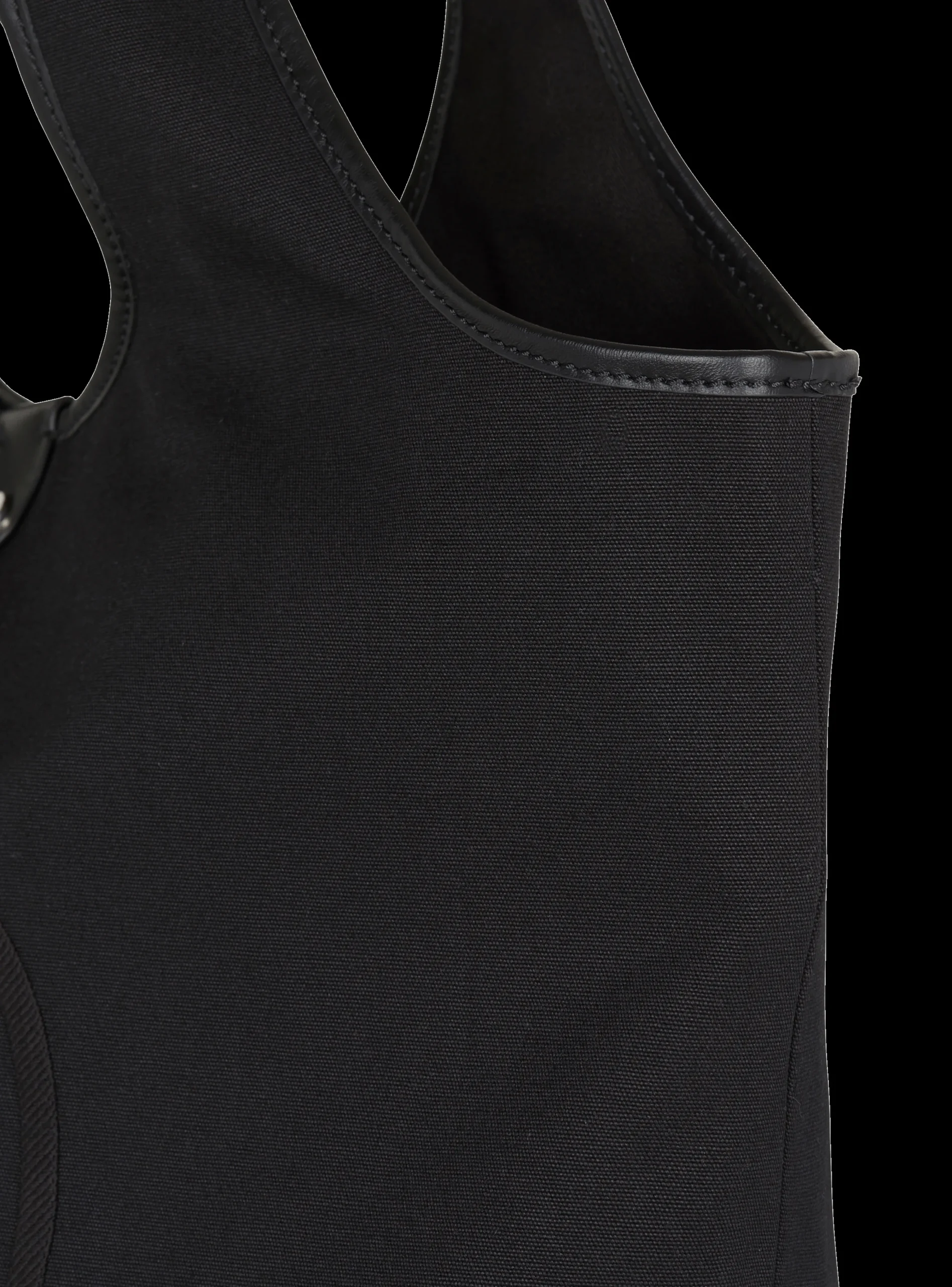 Canvas And Leather Grocery Bag-Balmain Clearance