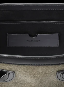 Canvas B-Army 26 Bag With Leather Panels-Balmain Fashion