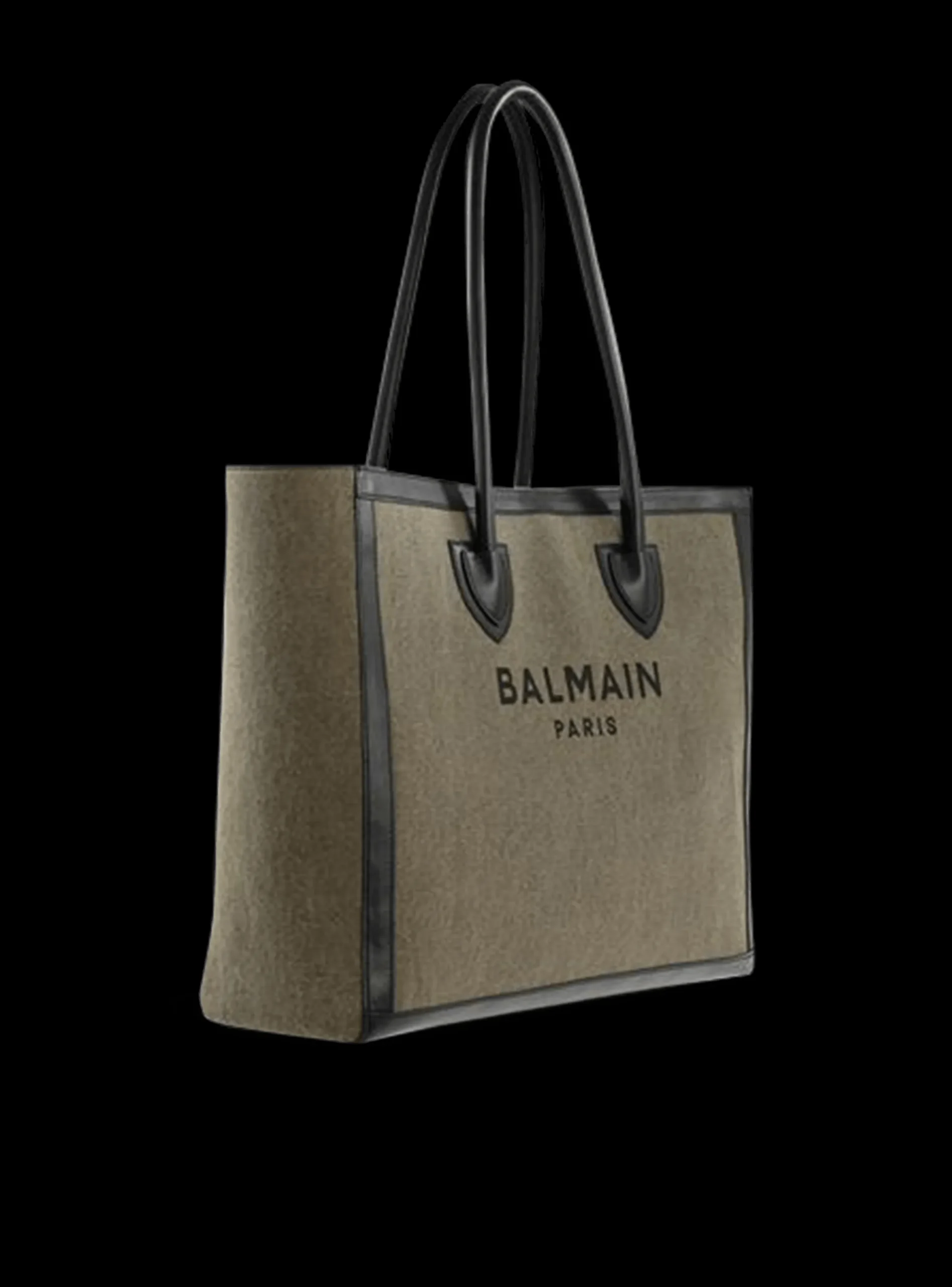 Canvas B-Army 42 Tote With Leather Panels-Balmain New