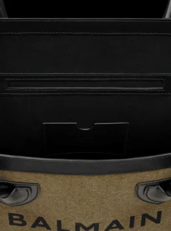 Canvas B-Army 42 Tote With Leather Panels-Balmain New