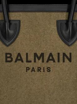 Canvas B-Army 42 Tote With Leather Panels-Balmain New