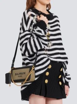 Canvas B-Army Clutch Bag With Leather Panels-Balmain Online