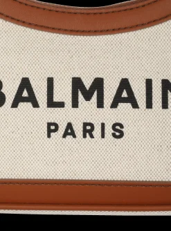 Canvas B-Army Handbag With Leather Panels-Balmain Store