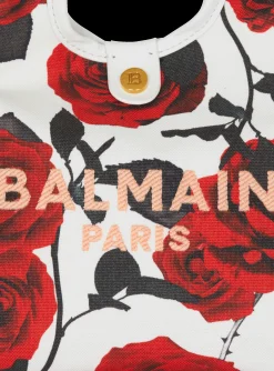 Canvas B-Army Mini Grocery Bag With A Roses Print-Balmain Flash Sale