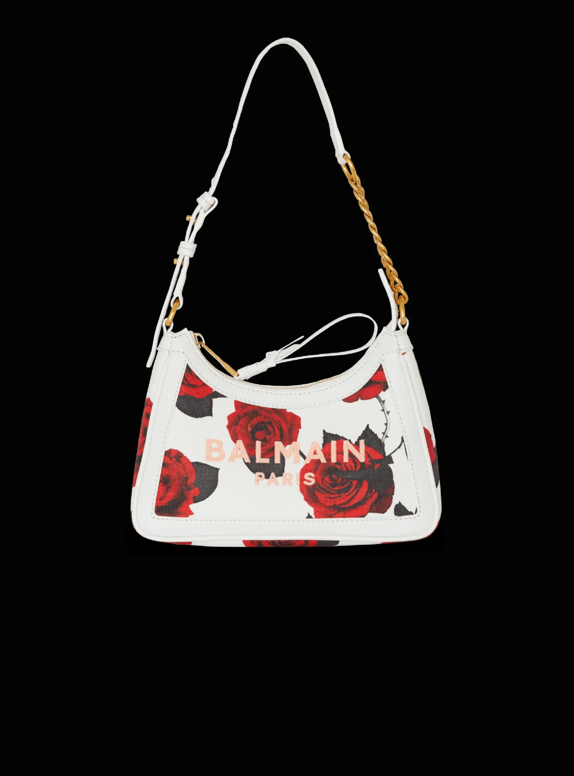 Canvas B-Army Shoulder Bag With A Roses Print-Balmain Store
