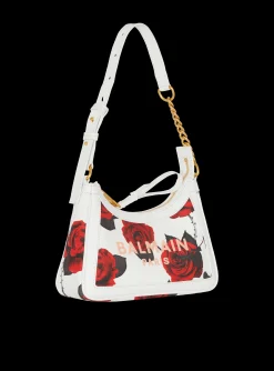 Canvas B-Army Shoulder Bag With A Roses Print-Balmain Store