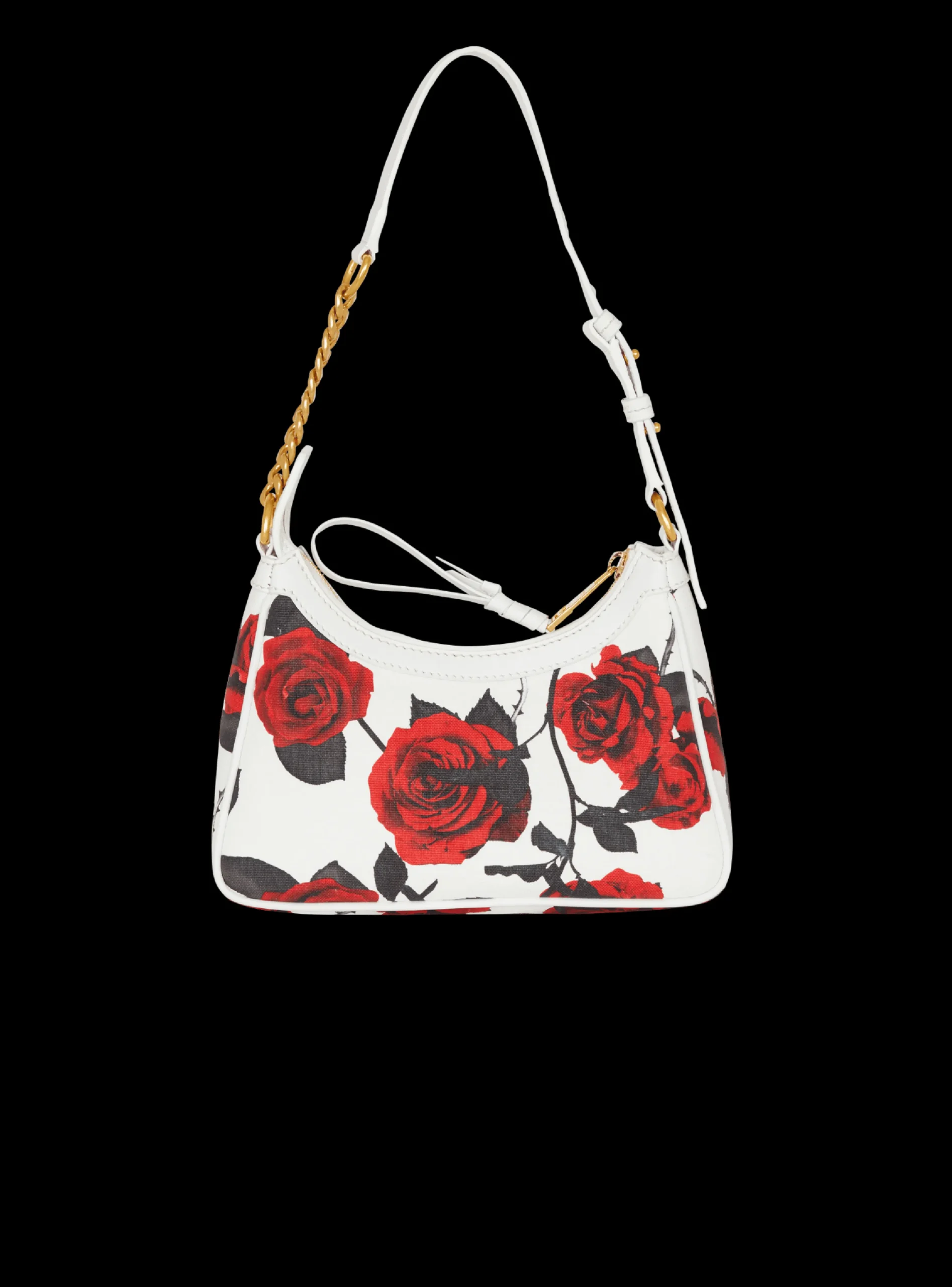 Canvas B-Army Shoulder Bag With A Roses Print-Balmain Store