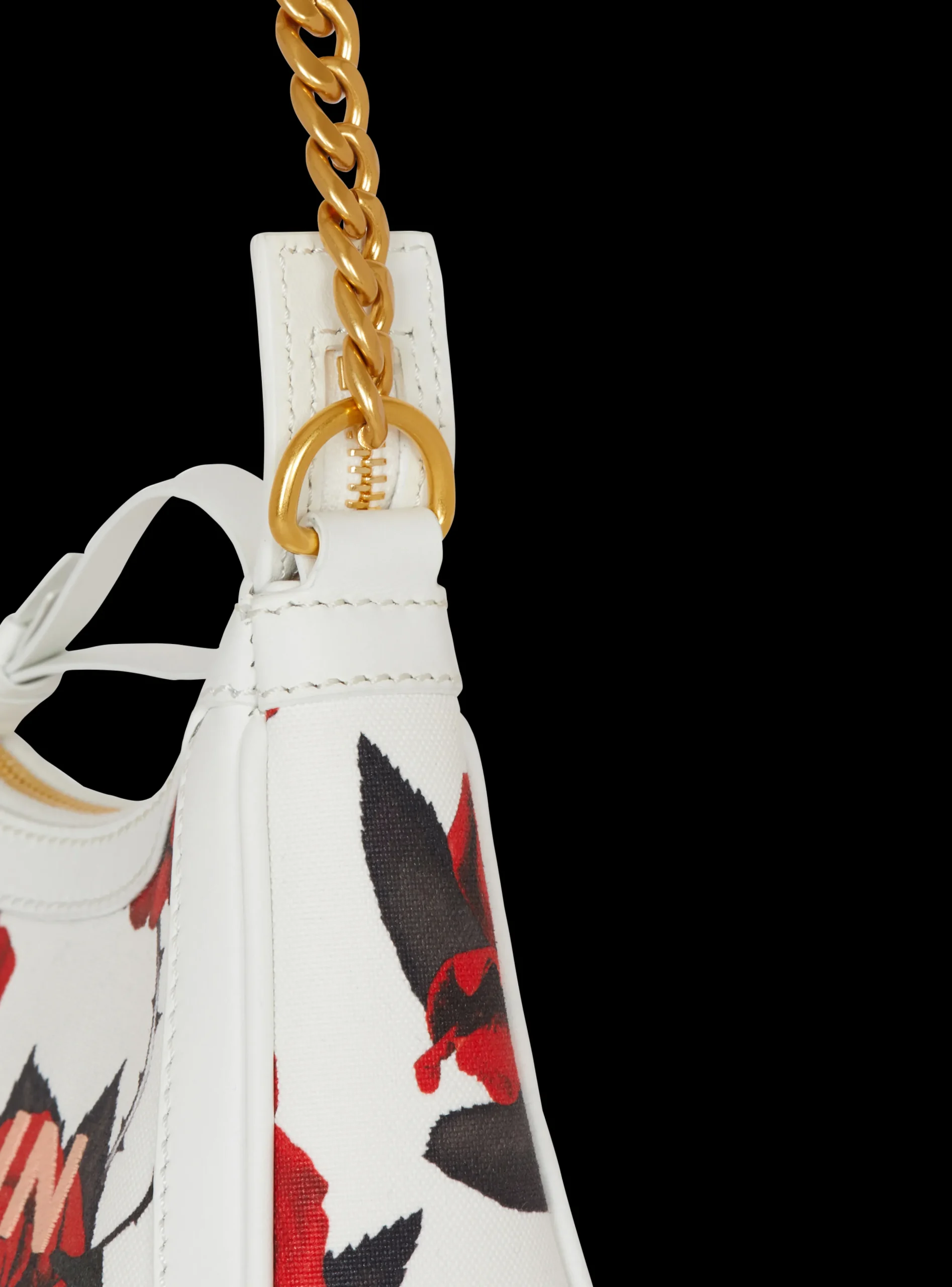 Canvas B-Army Shoulder Bag With A Roses Print-Balmain Store
