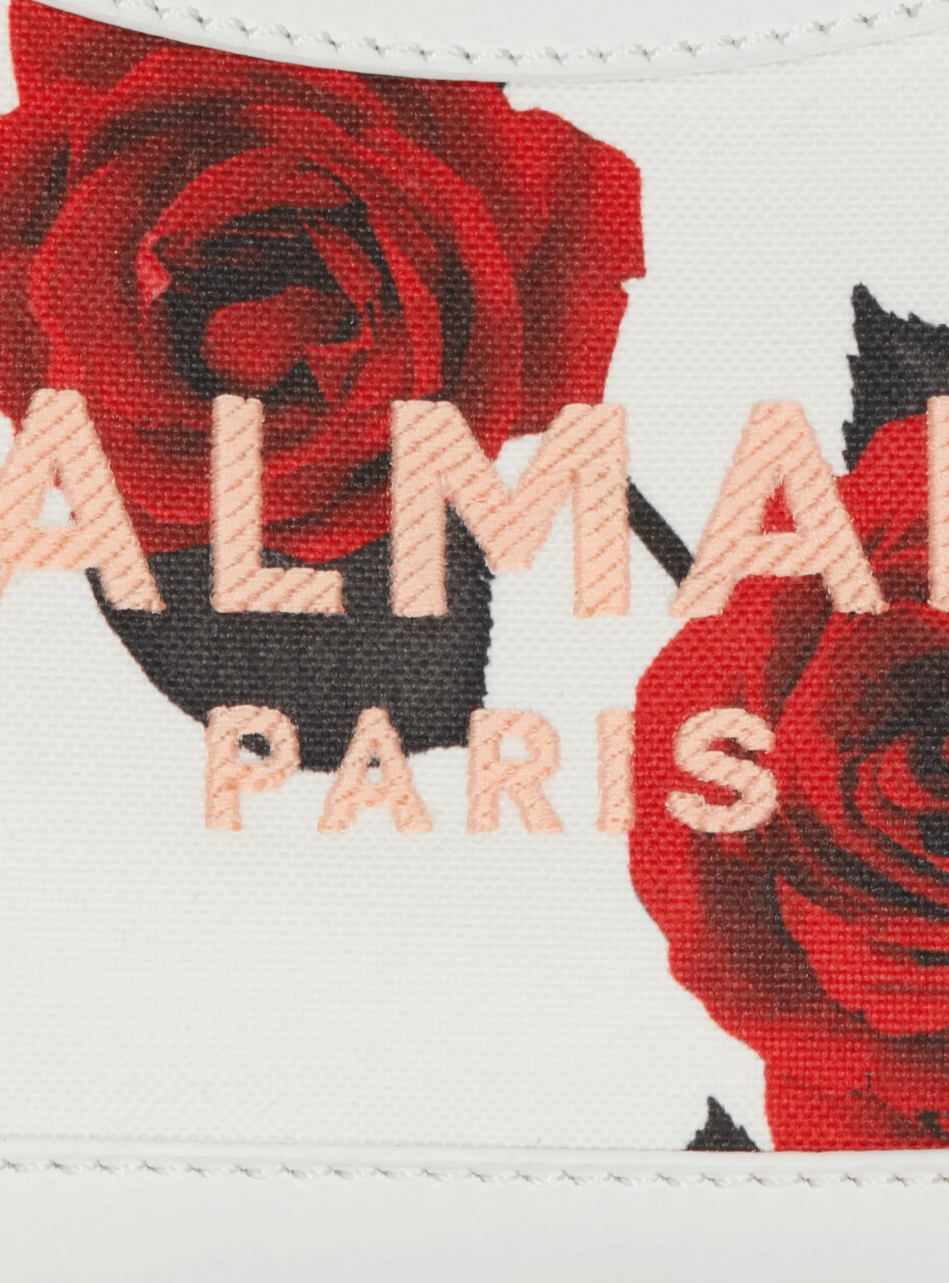 Canvas B-Army Shoulder Bag With A Roses Print-Balmain Store