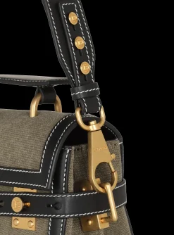 Canvas B-Buzz 23 Bag With Leather Panels-Balmain Sale
