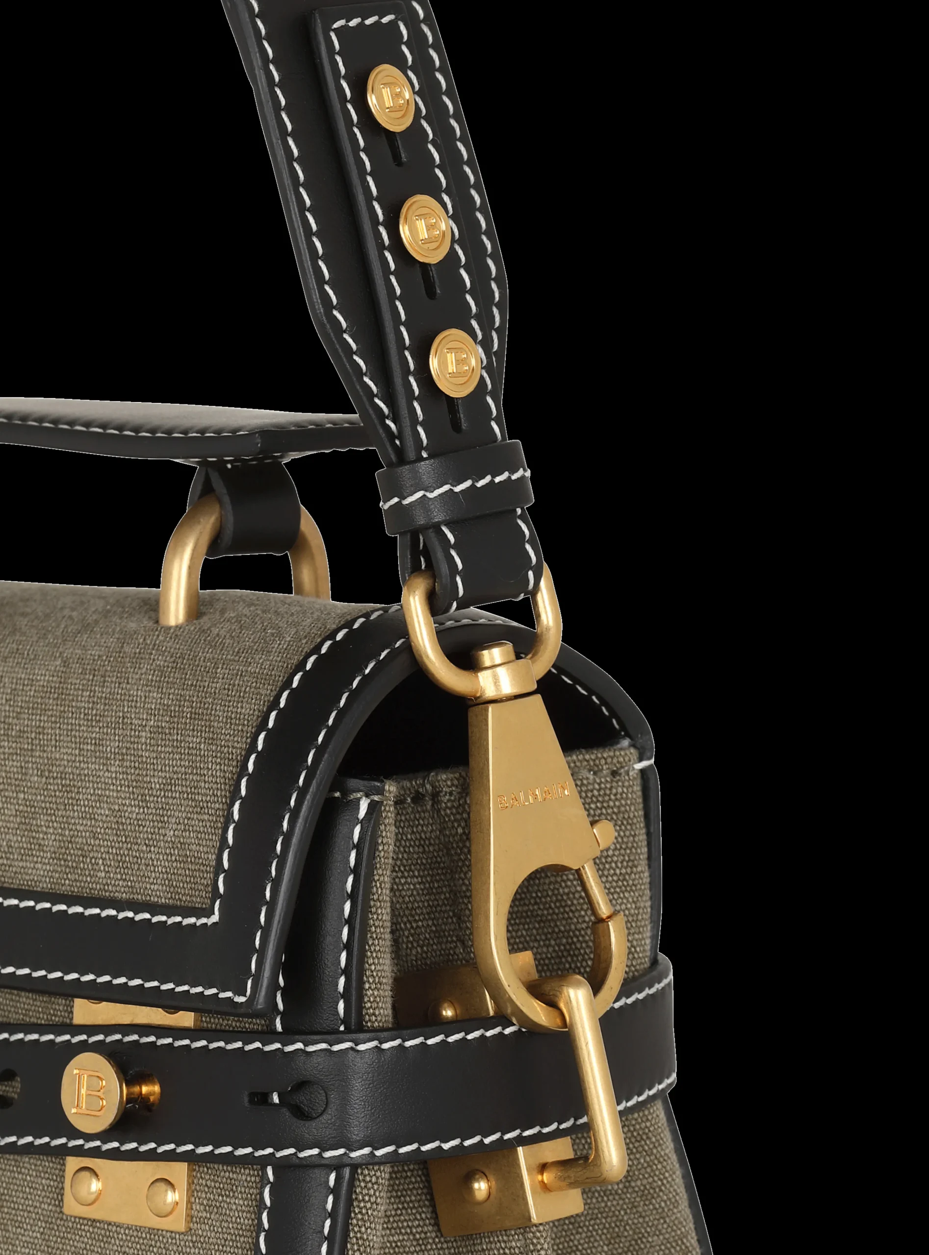 Canvas B-Buzz 23 Bag With Leather Panels-Balmain Sale