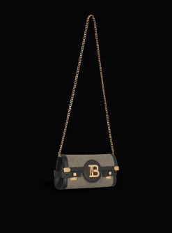 Canvas B-Buzz 23 Clutch Bag With Leather Panels-Balmain Cheap
