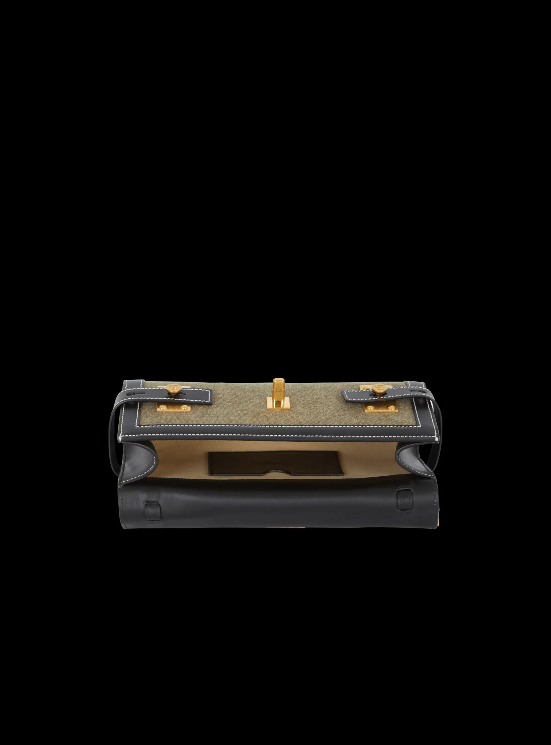 Canvas B-Buzz 23 Clutch Bag With Leather Panels-Balmain Fashion