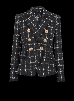 Check Tweed 6-button Jacket-Balmain Flash Sale