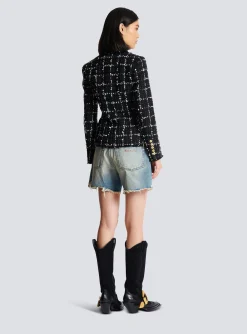 Check Tweed 6-button Jacket-Balmain Flash Sale