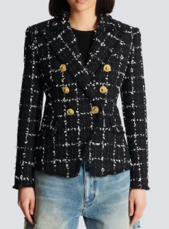 Check Tweed 6-button Jacket-Balmain Flash Sale