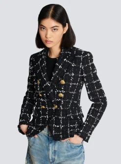 Check Tweed 6-button Jacket-Balmain Flash Sale