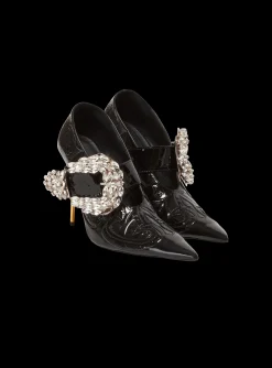 Clara Western Patchwork Patent Leather Pumps-Balmain Online