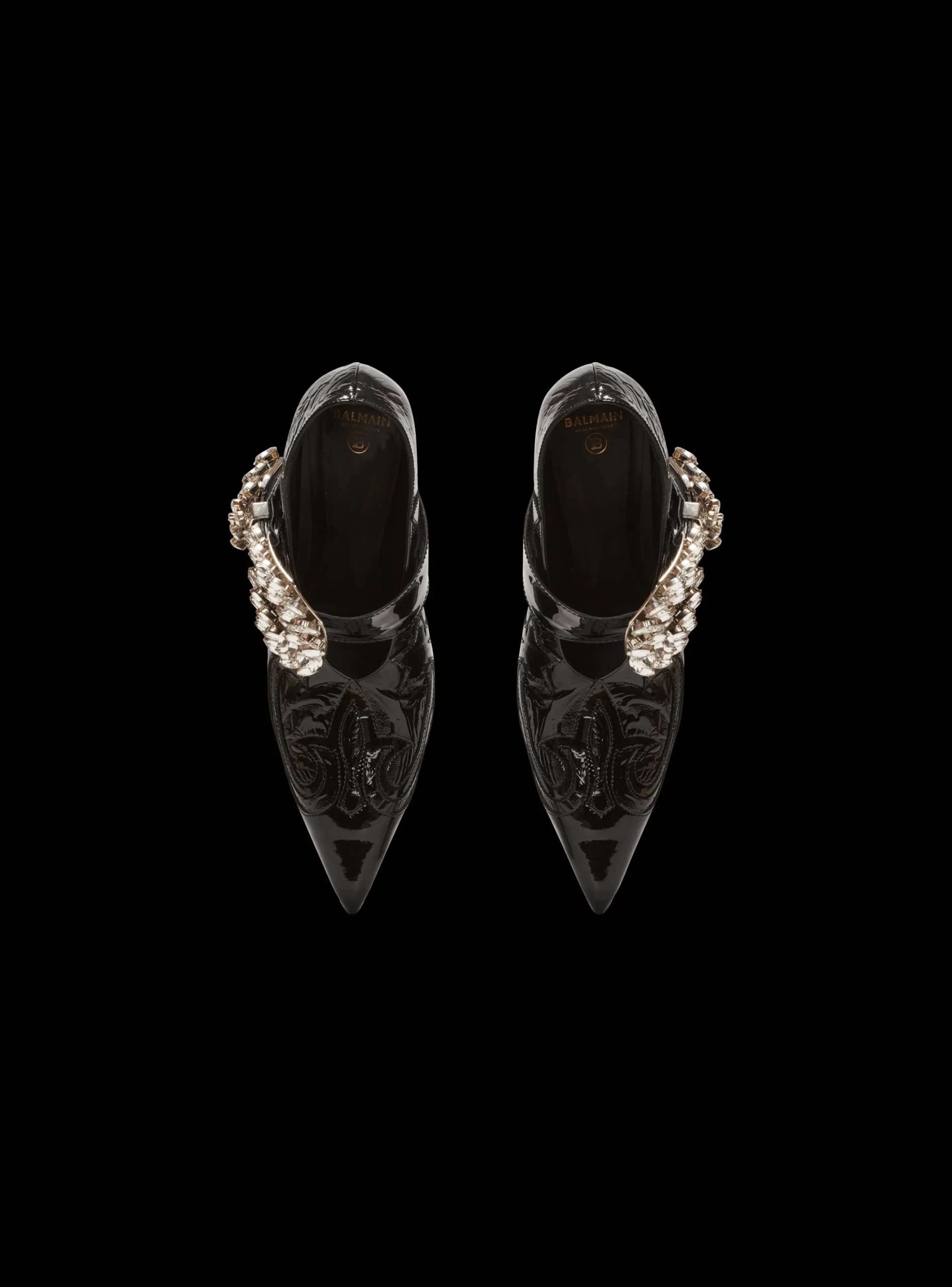 Clara Western Patchwork Patent Leather Pumps-Balmain Online