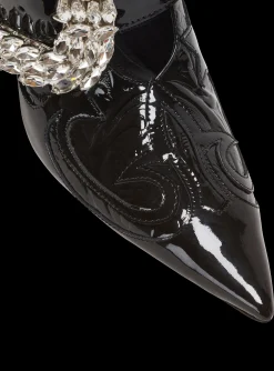 Clara Western Patchwork Patent Leather Pumps-Balmain Online