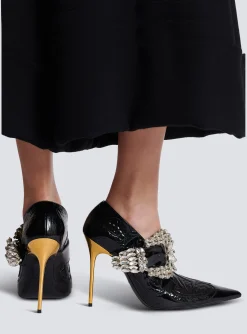 Clara Western Patchwork Patent Leather Pumps-Balmain Online