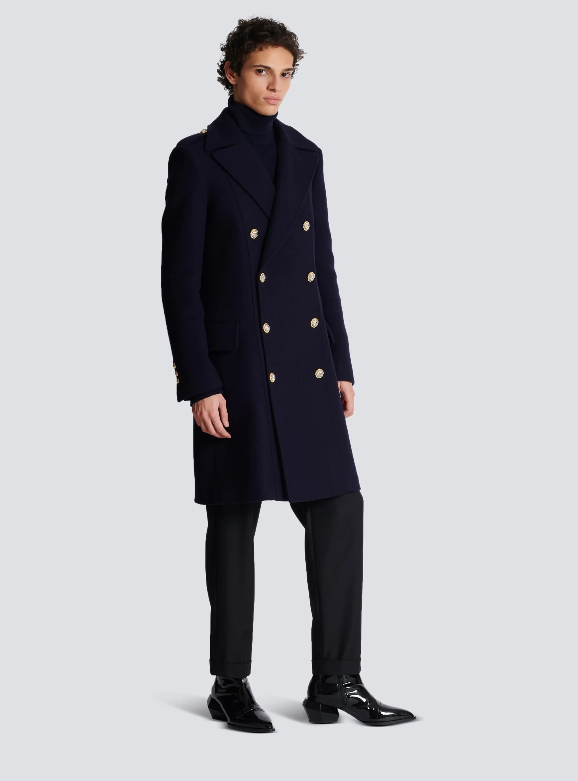 Coat In Felted Double-faced Wool-Balmain Store