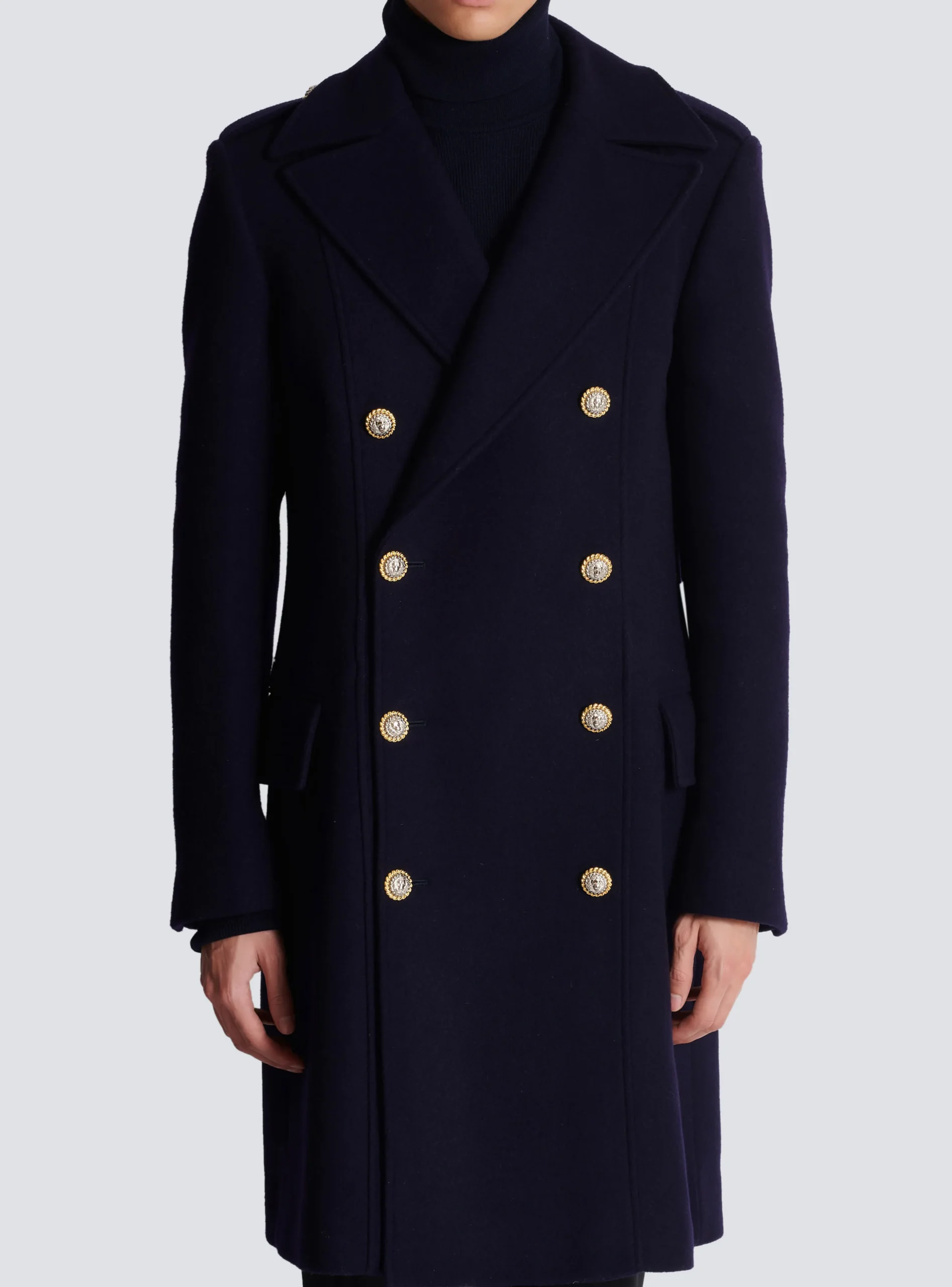 Coat In Felted Double-faced Wool-Balmain Store