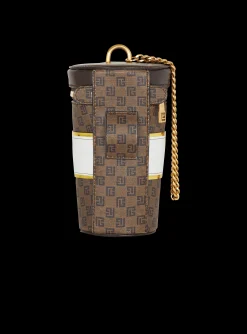 Coffee Cup Minaudi&egrave;re In Mini Monogram Canvas-Balmain Sale