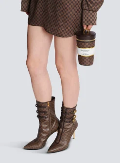 Coffee Cup Minaudi&egrave;re In Mini Monogram Canvas-Balmain Sale