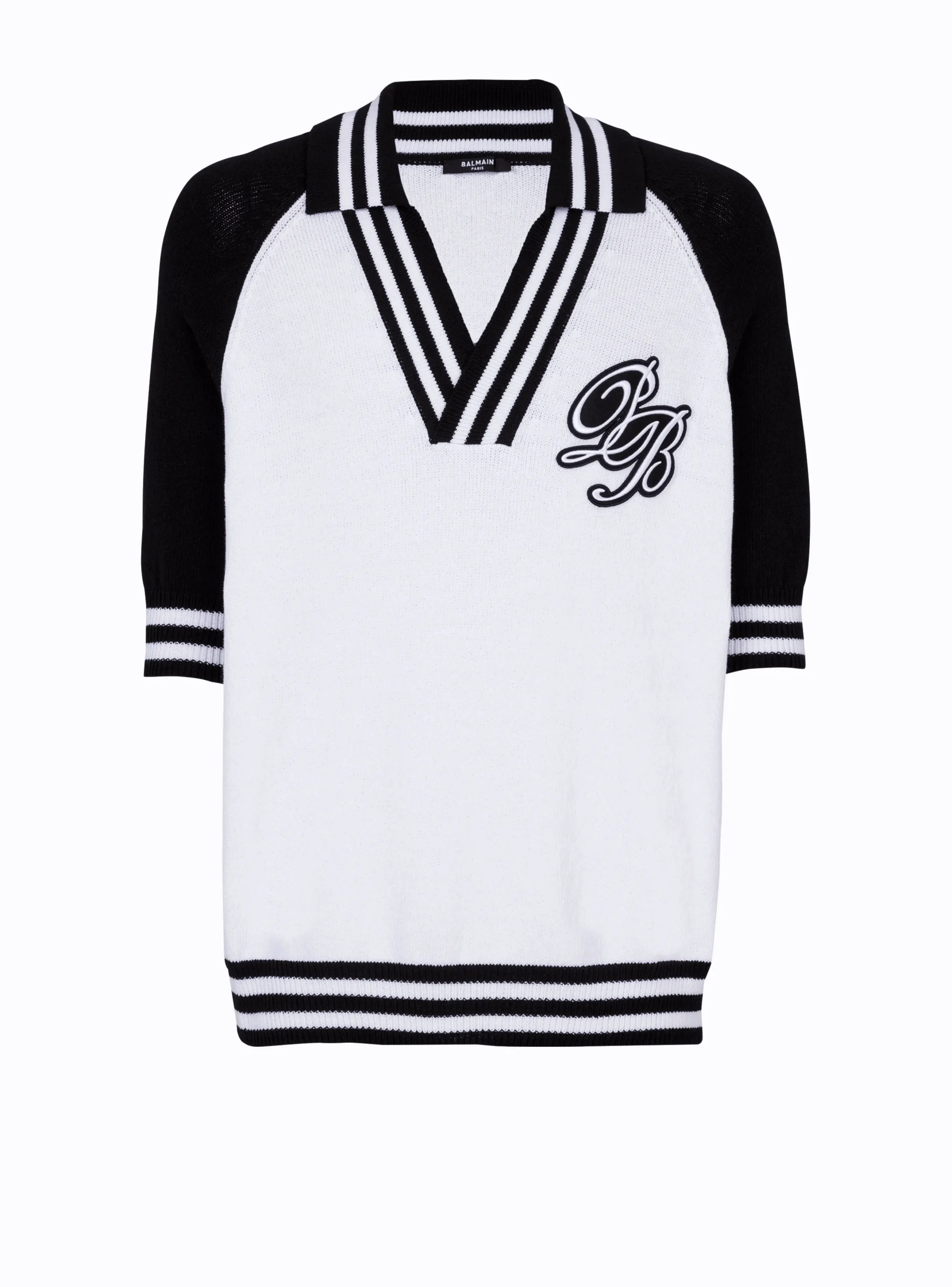 College Baseball PB Signature Knit Polo Shirt-Balmain Store