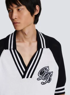 College Baseball PB Signature Knit Polo Shirt-Balmain Store
