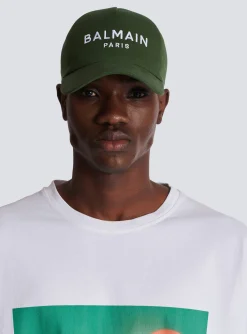 Cotton Cap With Paris Embroidery-Balmain Sale