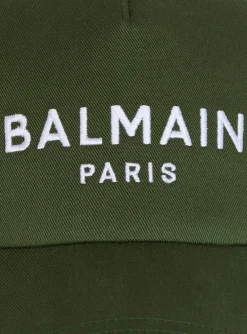 Cotton Cap With Paris Embroidery-Balmain Sale