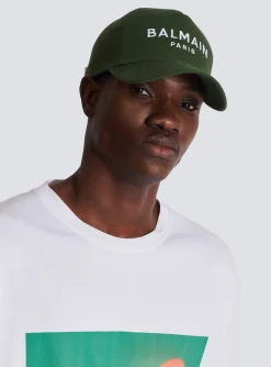 Cotton Cap With Paris Embroidery-Balmain Sale